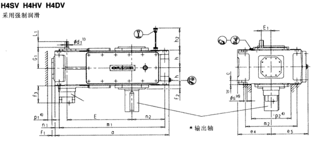 平行軸齒輪箱三級傳動立式安裝(H3.V)